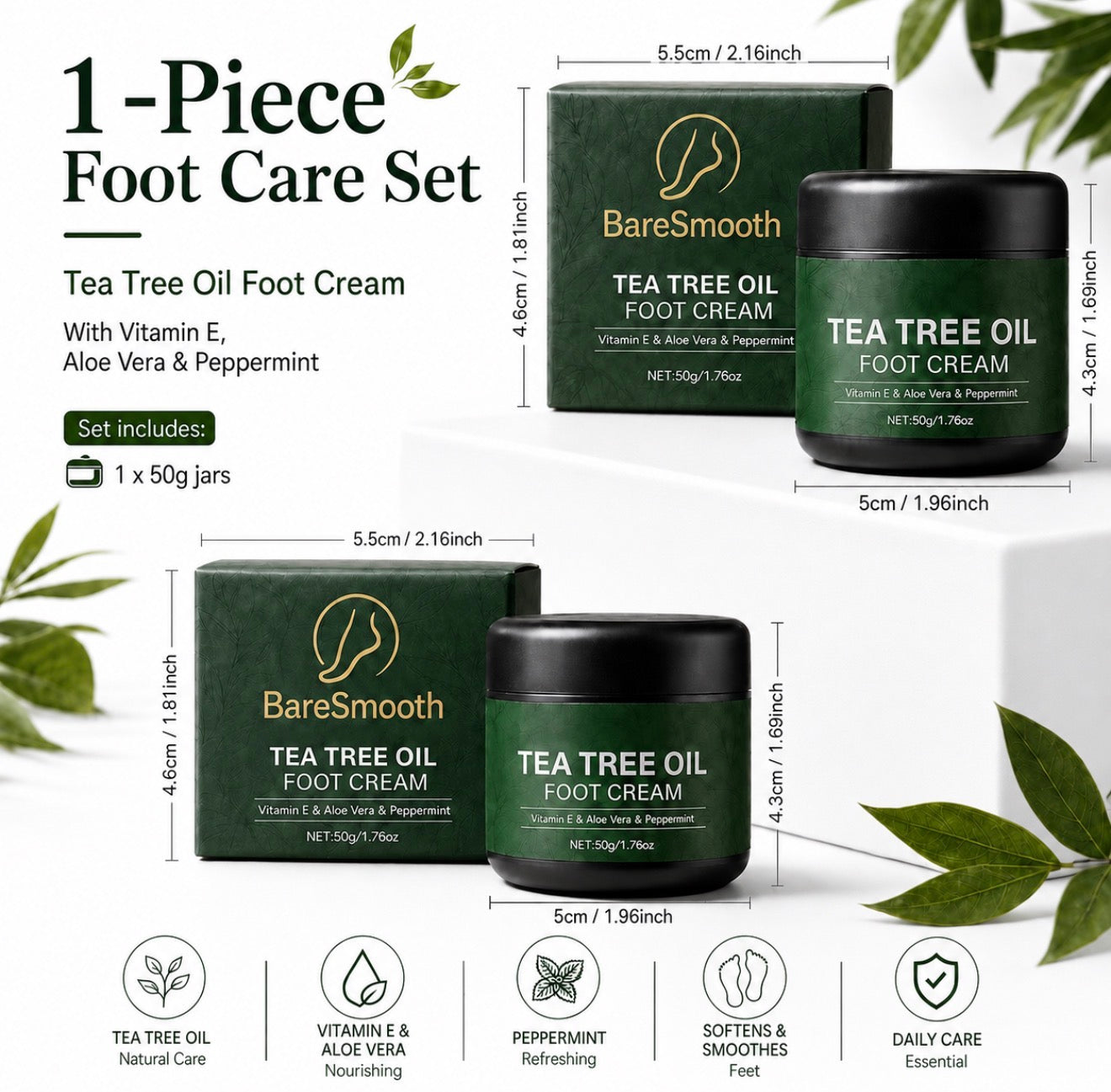 BareSmooth™ Tea Tree Foot Cream